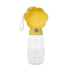 Gourde design pour chien chat jaune avec bol intégré et bouteille transparente Oscar et Plume
