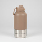 Gourde inox pour chien en couleur beige avec bouchon pratique et design ergonomique