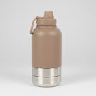 Gourde inox pour chien en couleur beige avec bouchon pratique et design ergonomique