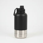Gourde inox pour chien noire avec couvercle pratique et base en acier inoxydable