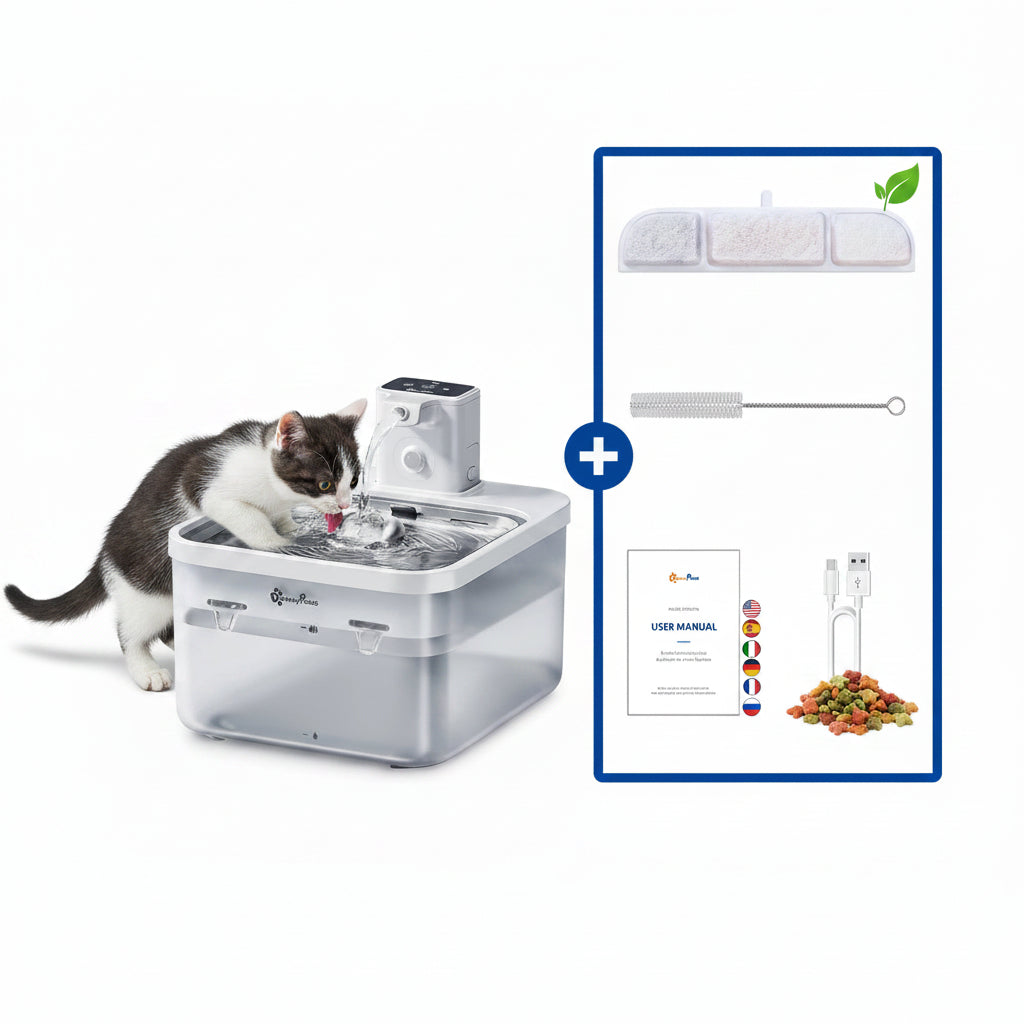 Fontaine à Eau Automatique pour chats avec filtration et accessoires inclus pour une hydratation optimale