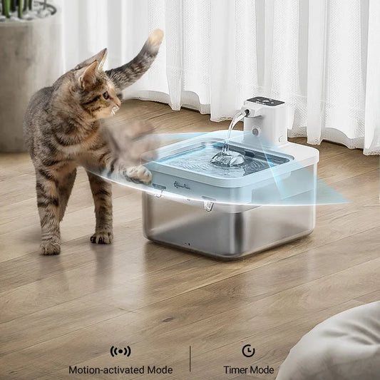 Fontaine à Eau Automatique pour chats avec détection de mouvement et mode de minuterie