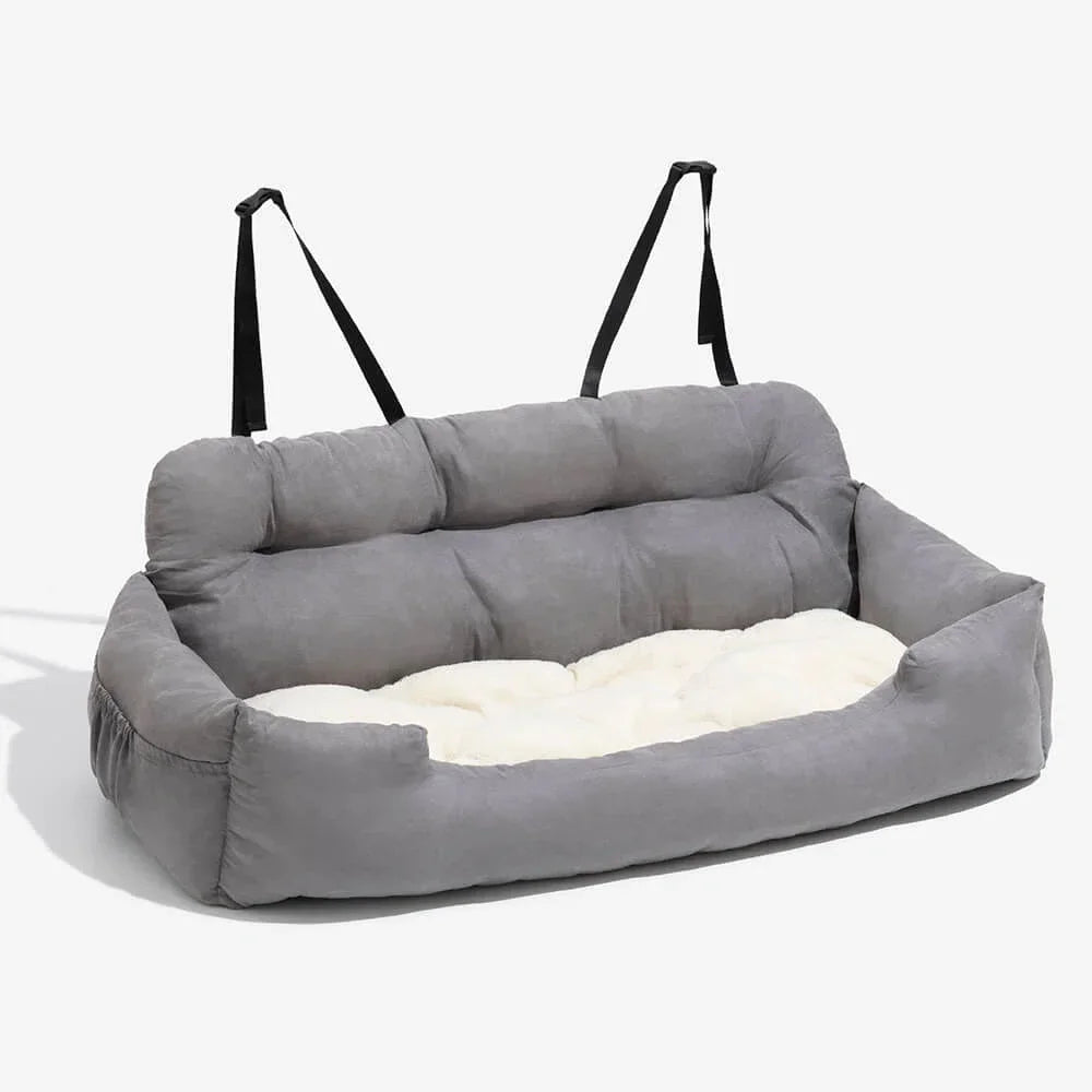 Grand hamac de voyage pliable pour chien Oscar et Plume Gris clair / M