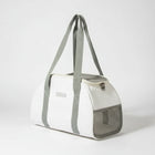 Grand sac pour chien et chat blanc avec anses grises et côtés en filet pour aération