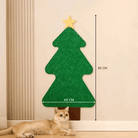 Grattoir autocollant pour chat en forme d'arbre de Noël avec une étoile, idéal pour les chats joueurs