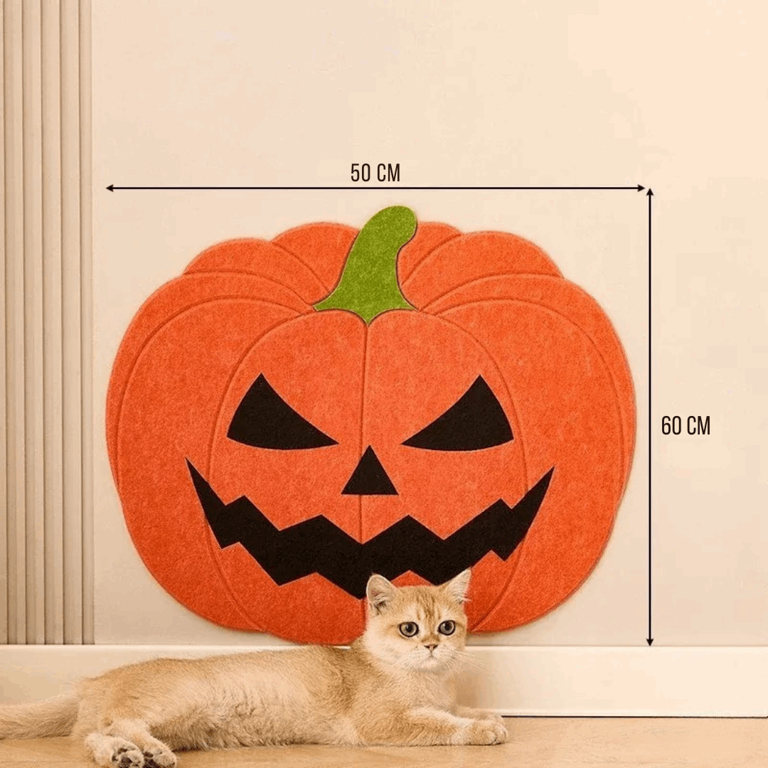 Grattoir autocollant pour chat en toile déperlant avec poste pour sac à crottes pratique