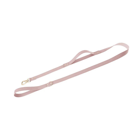 Laisse rose chic en simili cuir pour chien avec mousqueton de qualité pour les promenades