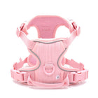 Harnais chien velours rose Oscar et Plume avec doublure en mesh respirant et sangles réglables