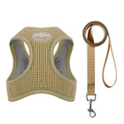 Harnais et laisse pour chien en maille beige respirante et confortable par Oscar et Plume