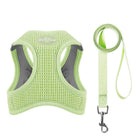 Harnais et laisse pour chien Oscar et Plume en maille respirante couleur vert clair