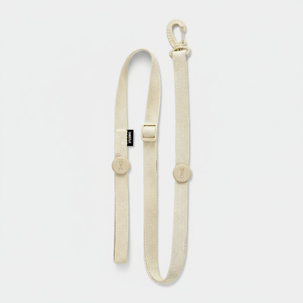 Harnais et laisse pour petit chien beige durable avec attache métallique de Oscar et Plume