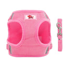 Harnais petit chien velours côtelé rose avec laisse assortie pour le confort de votre animal