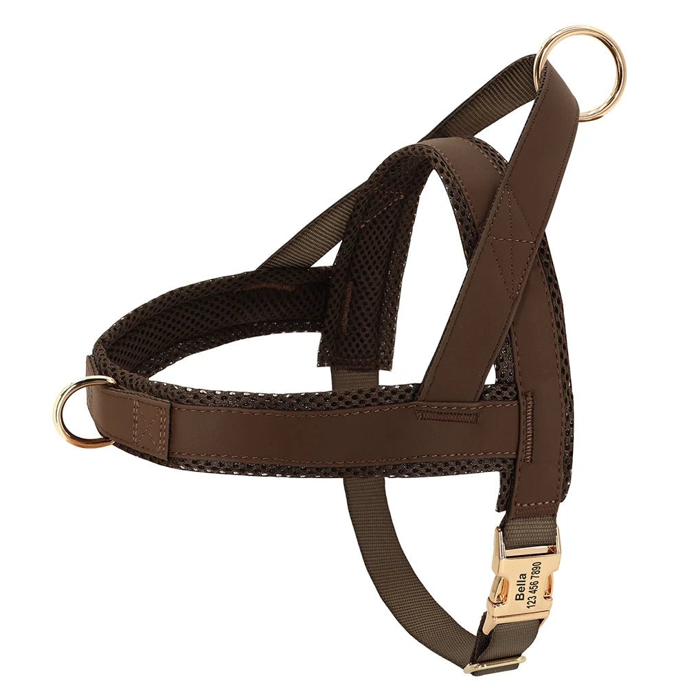 Harnais pour chien personnalisable Oscar et Plume Marron / XS