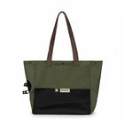 Sac de voyage imperméable chien et chat vert avec grande poche avant et anses marron