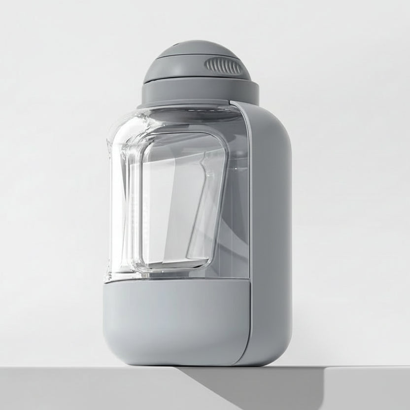 Gourde de voyage pour chien Oscar et Plume en gris avec compartiment pratique pour l'eau