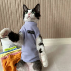 T-shirt pour chat en lilas avec col roulé, idéal pour le confort de votre animal de compagnie