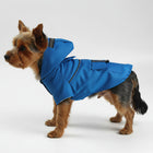 Imperméable pour chien réfléchissant en bleu pour petits chiens comme le Yorkie