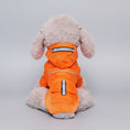 Charger l'image dans la visionneuse de la galerie, Imperméable pour chien réfléchissant orange avec capuche et détails réfléchissants
