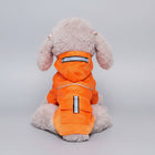 Imperméable pour chien réfléchissant orange avec capuche et détails réfléchissants