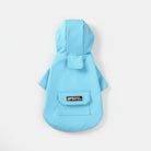 Imperméable pour petit chien bleu avec capuche et poche arrière pratique pour les promenades sous la pluie