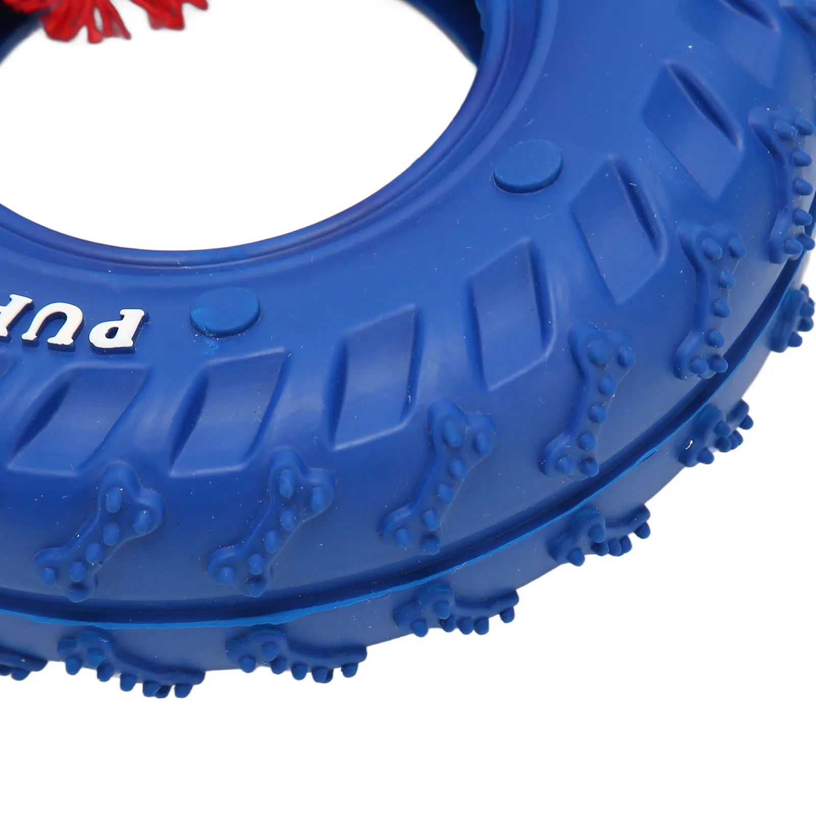 Jouet à lancer pour chien en caoutchouc bleu avec une texture pour un meilleur attrait