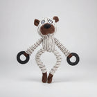 Jouet à mordre pour chien en peluche et caoutchouc avec anneaux noirs Oscar et Plume