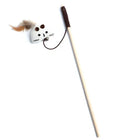 Jouet baguette pour chat avec une souris en peluche et une queue en plume pour amuser votre félin