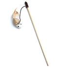 Jouet baguette pour chat avec une tête de souris et une plume pour le jeu interactif