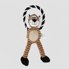 Jouet chien peluche en forme de tigre avec une corde noire et blanche pour le jeu des chiens