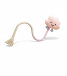 Jouet corde pour chat en forme de nuage rose avec des pompons pour amusements félins