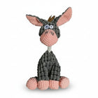 Jouet doux pour chien Oscar et Plume en forme d'âne gris et rose en peluche confortable