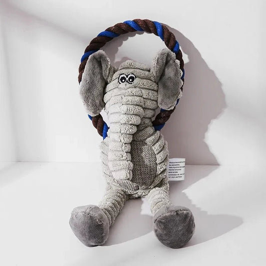 Jouet en peluche avec sifflet pour chien Oscar et Plume Eléphant