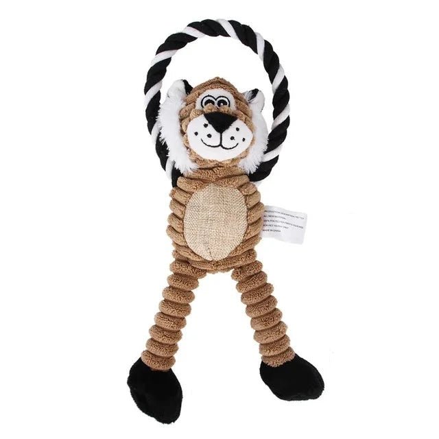 Jouet en peluche avec sifflet pour chien Oscar et Plume Lion