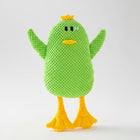Jouet en peluche pour chien en forme de canard vert avec des ailes jaunes pour le jeu et le plaisir