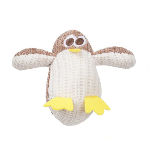 Jouet herbe pour chat en forme de pingouin avec des couleurs douces et des textures intéressantes pour les félins