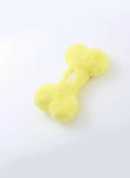 Cargar la imagen en la vista de la galería, Jouet os en peluche pour chien de couleur jaune, doux et mesure environ 10 cm de long
