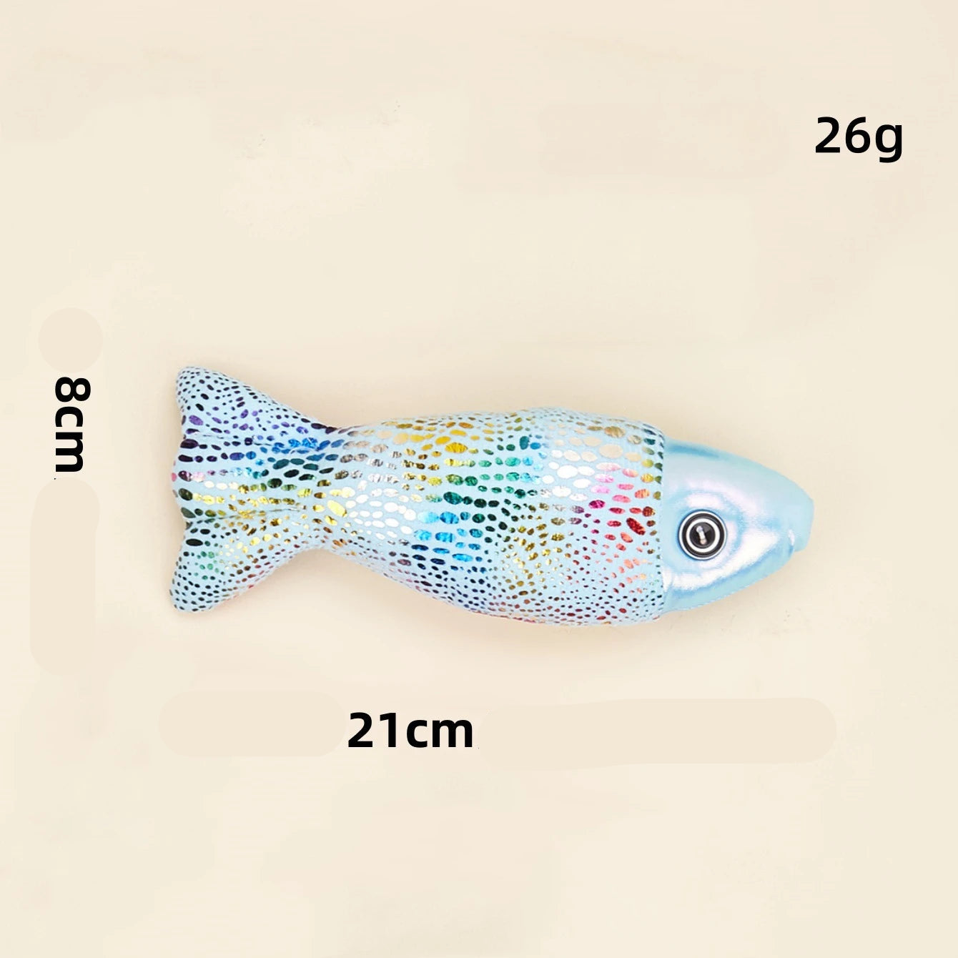 Jouet poisson pour chat coloré en peluche de 21 cm parfait pour le jeu et l'amusement des chats