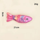Jouet poisson pour chat en rose scintillant de 21 cm, idéal pour amuser les félins