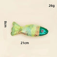 Charger l'image dans la visionneuse de la galerie, Jouet poisson pour chat coloré en tissu doux, mesurant 21 cm et pesant 26 g
