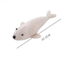 Jouet pour chat en forme de poisson, de 16,5 cm, en tissu beige doux et durable