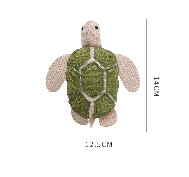 Jouet pour chat en forme de tortue, en tissu doux, idéal pour stimuler le jeu des félins