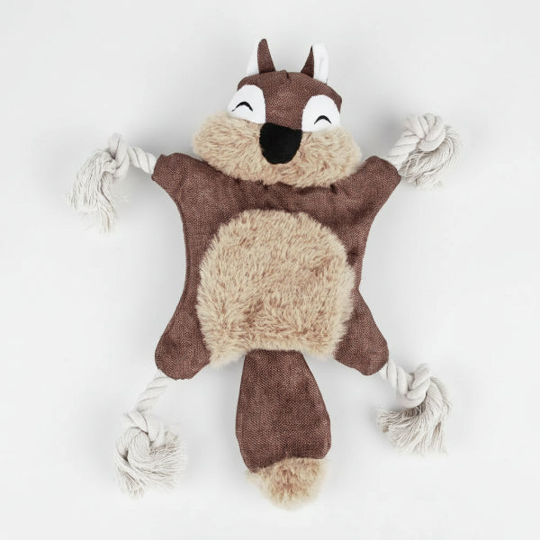 Jouet pour chien Oscar et Plume en forme d'écureuil avec cordes résistantes pour mâcher et jouer