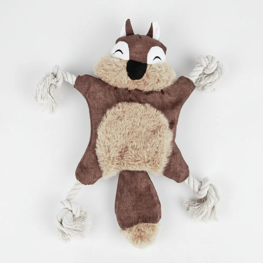 Jouet pour chien Oscar et Plume en forme d'écureuil avec cordes résistantes pour mâcher et jouer