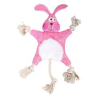 Jouet pour chien Oscar et Plume en forme de lapin rose avec cordes pour mâcher