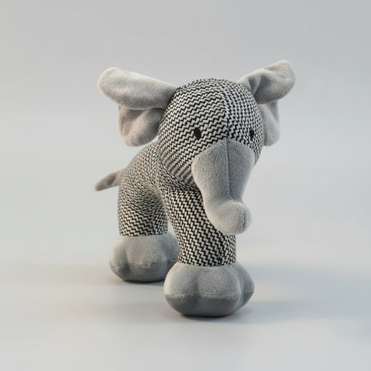 Jouet pour chien peluche éléphant gris texturé pour divertissement et jeu