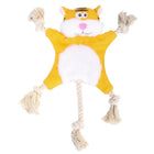 Jouet pour chien en peluche tigre jaune avec cordes pour mâcher et jouer