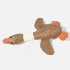 Jouet sonore oie chien en tissu naturel, idéal pour les jeux et la stimulation auditive des animaux.