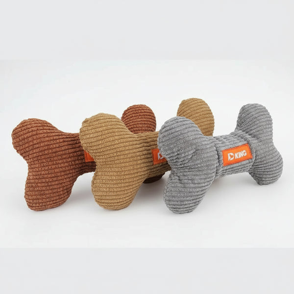 Jouet sonore pour chien en forme d'os avec textures douces et trois couleurs variées