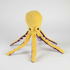 Jouet sonore pour chien en forme de pieuvre jaune avec des tentacules pour le plaisir des animaux