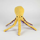 Jouet sonore pour chien en forme de pieuvre jaune avec des tentacules pour le plaisir des animaux